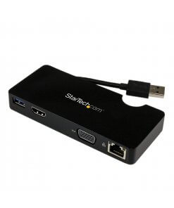 תחנת עגינה לנסיעות למחשבים ניידים - HDMI או VGA - USB 3.0 בצבע שחור StarTech USB3SMDOCKHV (4)