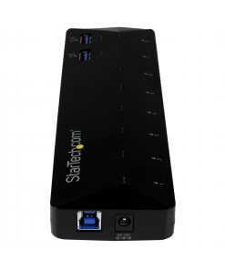 תחנת עגינה רכזת USB 3.0 עם 10 יציאות עם יציאות טעינה וסנכרון - 2 יציאות 1.5A בצבע שחור StarTech ST103008U2C (3)