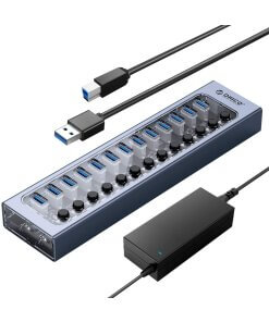 מפצל USB 13-Port חיבור USB3.0 מהירות 5Gbps עם ספק כח ACASIS | HS-713MG | Hub Splitter