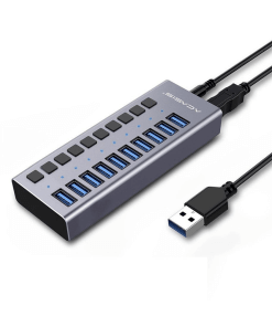 מפצל USB 10-Port חיבור USB3.0 מהירות 5Gbps עם ספק כח ACASIS HS-710MG Hub Splitter