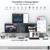תחנת עגינה Thunderbolt 4 חיבור Type-C עם 16 חיבורים ברזולוציה 4K תואמת Windows ו-Mac OS בצבע אפור QGeeM (1)