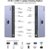 תחנת עגינה Thunderbolt 4 חיבור Type-C עם 16 חיבורים ברזולוציה 4K תואמת Windows ו-Mac OS בצבע אפור QGeeM (2)