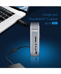תחנת עגינה Thunderbolt 4 חיבור USB-C עם 11 חיבורים ברזולוציה 4K תואמת Windows ו-Mac OS בצבע אפור QGeeM (7)