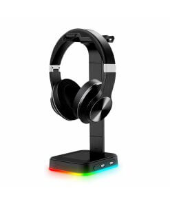 מעמד שולחני לאוזניות קשת כולל תאורה וחיבור USB כפול OEM | D9 | RGB Headset Stand