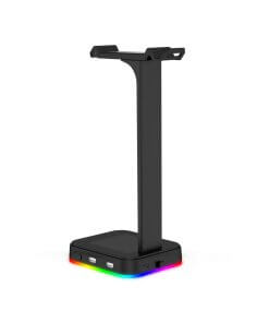 מעמד שולחני לאוזניות קשת כולל תאורה וחיבור USB כפול OEM | D9 | RGB Headset Stand