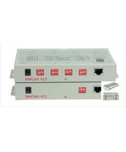 שרת IP לשליטה ב-4 יציאות RS232 כולל RS232 DB9 to TCPIP בצבע לבן VSCOM NetCom 411 800150 (1)