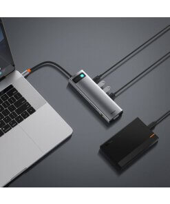 תחנת עגינה בסוס 11 חיבורים מתכתית טעינה עד 100W חיבור 3 מסכים Baseus CAGUB-CT0G Metal Gleam