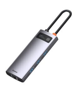 תחנת עגינה בסוס 6 חיבורים מתכתית טעינה עד 100W חיבור Baseus | CAHUB-CW0G | Metal Gleam 6in1 multifunctional HUB USB-C