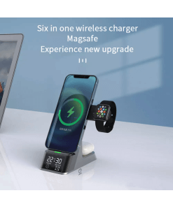 מעמד טעינה אלחוטי מהיר 6 ב 1 לסמארטפון , אוזניות ושעון אפל ROCKETEK H35 Wireless Charger 15W