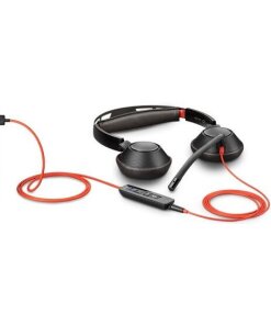 אוזניות חוטיות עם מיקרופון חיבור USB 