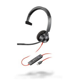 אוזניות חוטיות עם מיקרופון חיבור USB-C פולי POLY 214011-01 Blackwire 3310 M USB-C Headset (1)