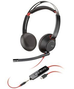 אוזניות חוטיות עם מיקרופון חיבור USB פולי POLY 207586-201 Blackwire 5220 USB-C Headset (2)