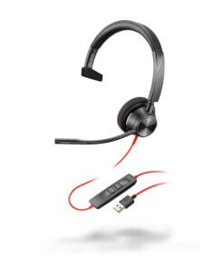 אוזניות חוטיות עם מיקרופון חיבור USB פולי POLY 213928-01 Blackwire 3310 USB-A Headset (1)