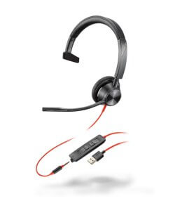 אוזניות חוטיות עם מיקרופון חיבור USB פולי POLY 213936-01 Blackwire 3315 USB-A (1)