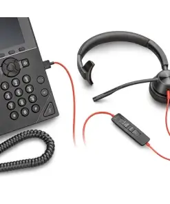 אוזניות חוטיות עם מיקרופון חיבור USB פולי POLY 214016-01 Blackwire 3325 - Wired, Dual-Ear (Stereo) Headset with Boom Mic (5)