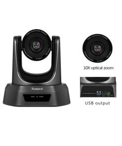 מצלמת רשת לחדרי ישיבות קיט כולל דיבורית ושתי מיקרופונים שולחניים TENVEO TEVO-VA3000E USB Webcam 1080P PTZ
