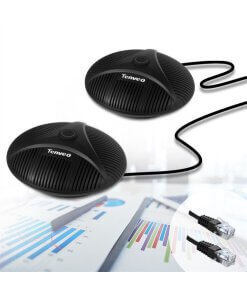 מצלמת רשת לחדרי ישיבות קיט כולל דיבורית ושתי מיקרופונים שולחניים TENVEO TEVO-VA3000E USB Webcam 1080P PTZ