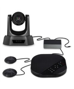 מצלמת רשת לחדרי ישיבות קיט כולל דיבורית ושתי מיקרופונים שולחניים TENVEO TEVO-VA3000E USB Webcam 1080P PTZ