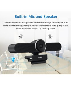 מצלמת רשת עם רמקול מובנה TENVEO TEVO-VA4K USB 4K Ai Auto Framing
