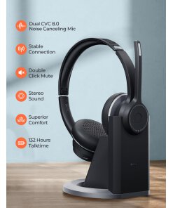 אוזניות אלחוטיות עם מעמד טעינה MPOW MPBH483BB HC5 Pro Bluetooth Headset