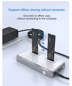 משכפל דיסקים NVMe חיבור USB-C מהירות העתקה עד Rocketek ME922 1.2GBs