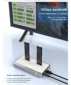 משכפל דיסקים NVMe חיבור USB-C מהירות העתקה עד Rocketek ME922 1.2GBs