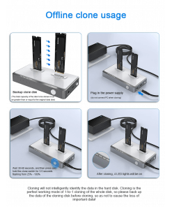 משכפל דיסקים NVMe חיבור USB-C מהירות העתקה עד Rocketek ME922 1.2GBs