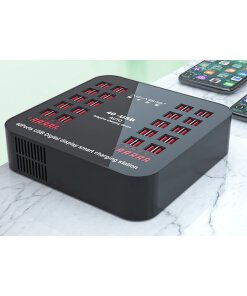 עמדת טעינה מהירה לסלולריםטאבלט 20 חיבורי USB בצבע שחור Acasis AC838 (1)