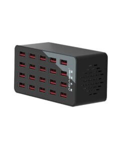 עמדת טעינה מהירה לסלולרים\טאבלט 20 חיבורי USB בצבע שחור Acasis | AC838