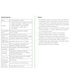 תחנת עגינה יוגרין UGREEN | 80547 | Thunderbolt 3 Docking 8K