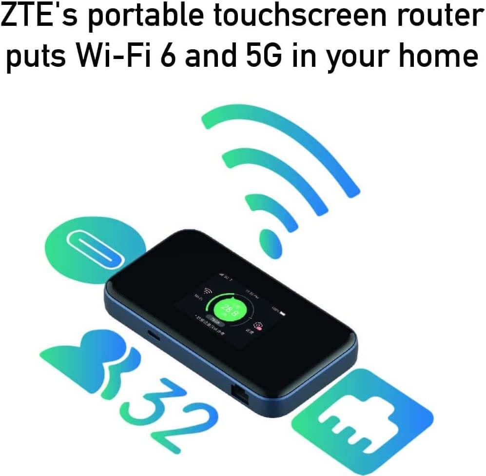 נתב סלולרי נייד דור 5 עם סוללה - ZTE MU5001 5G WiFi 6 3.8Gbps Portable Router