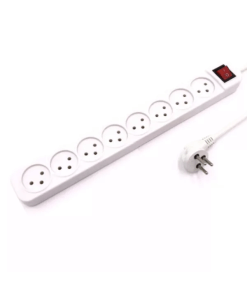 רב שקע חשמל עם כפתור כיבויהפעלה 8 חיבורים באורך 1 מטר LUGGAR XS-MS-81