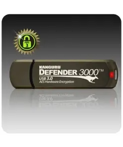 כונן מוצפן רמה 3 חיבור מוסמך Kanguru | KDF3000-8G | Defender 3000™ SuperSpeed | USB 3.0