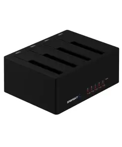 תחנת עגינה 4-Bay USB 3.0 SATA גודל 2.53.5 אינץ' SSDHDD בצבע שחור SABRENT DS-U3B4
