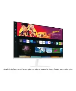 מסך מחשב חכם 31.5 שטוח ברזולוציה של 4K UHD ופנל IPS לבן SAMSUNG S32BM701UM Odyssey