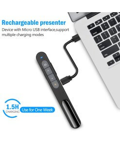 עכבר מצגות בלוטוס וגם 2.4 GHZ כולל לייזר עובד באוויר עד 100 מטר | X0023Y2AZF