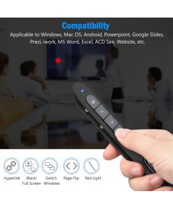 עכבר מצגות בלוטוס וגם 2.4 GHZ כולל לייזר עובד באוויר עד 100 מטר | X0023Y2AZF