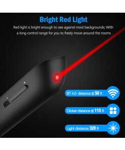 עכבר מצגות בלוטוס וגם 2.4 GHZ כולל לייזר עובד באוויר עד 100 מטר | X0023Y2AZF