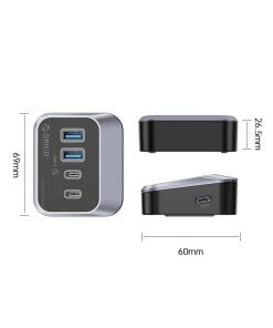 רכזת 4 חיבורים USB3.2 קצב שידור 10Gbps בצבע שחור ORICO M32A2C-G2-05