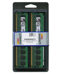 זיכרון כולל 1GB Kit (2 X 512MB) PC2-3200 DDR2-400MHz בצבע ירוק HyperX KVR400D2N3K21G