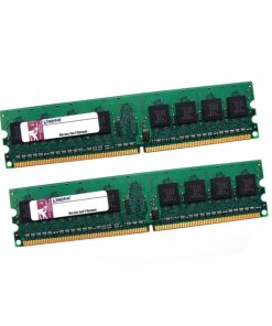 זיכרון כולל 2GB (2 x 1GB Kit) 533MHz PC2-4200 240-pin DIMM בצבע ירוק HyperX KVR533D2N4K22G