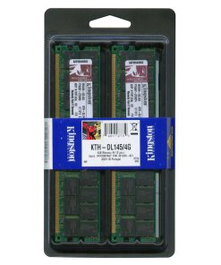 זיכרון כולל 4GB Kit (2 X 2GB) DDR-333MHz PC2700 ECC בצבע ירוק HyperX KTH-DL1454G