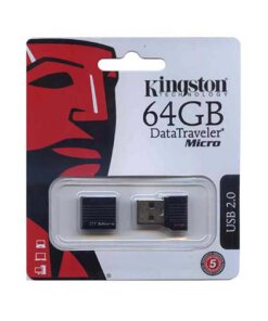 כונן זיכרון קטן 64GB חיבור USB2.0 מהיר Kingston DTMCK64GB 64GB USB2.0 Micro Flash Drive