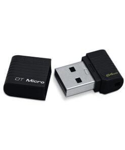 כונן זיכרון קטן 64GB חיבור USB2.0 מהיר Kingston DTMCK64GB 64GB USB2.0 Micro Flash Drive