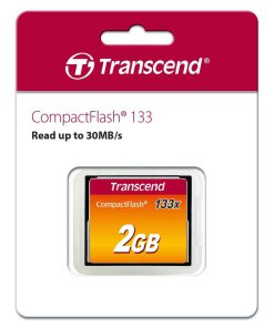 כרטיס זיכרון Transcend 2GB CF x133 כולל קוד מובנה לזיהוי ותיקון שגיאות העברה HyperX CF2GB