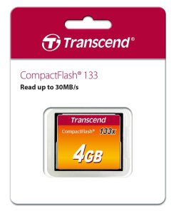 כרטיס זיכרון Transcend 4GB CF x133 כולל קוד מובנה לזיהוי ותיקון שגיאות העברה HyperX CF4GB