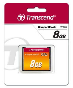 כרטיס זיכרון Transcend 8GB CF x133 כולל קוד מובנה לזיהוי ותיקון שגיאות העברה kingston CF8GB