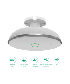 מיקרופון תקרה חווית אודיו ברורה 360 מעלות כולל חסימת רעש Yealink VCM38 8638139