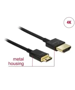 כבל HDMI 3D תקע מיני HDMI לתקע HDMI-A ז/ז DELOCK | 84787 | 4K | 60hertz