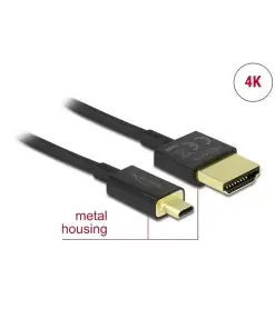 כבל HDMI 3D תקע מיקרו HDMI לתקע HDMI-A ז/ז DELOCK | 84781 | 4K | 60hertz